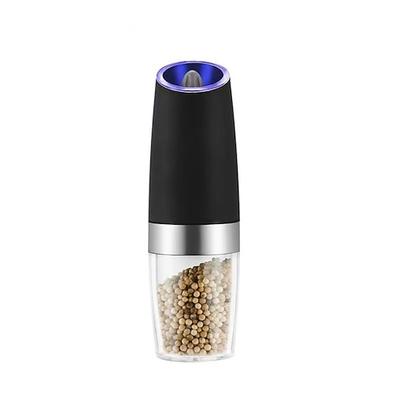 1-teilige elektrische Salz- und Pfeffermühle, Schwerkraftsensor, automatische Pfeffermühle, Einhandbedienung, batteriebetrieben mit einstellbarem Mahlgrad, blaues LED-Licht