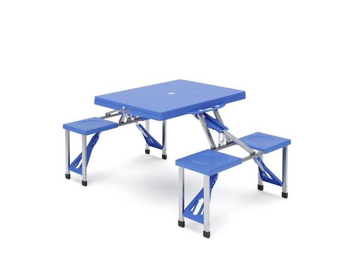Campingtisch Garnitur klappbar 85 cm blau