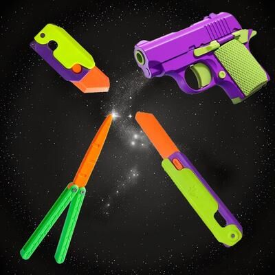 Inspired Living Carrot Gravity Butterfly Knife Fidget Toy For Stress Relief And Focus 4pcs b1d1f1g1