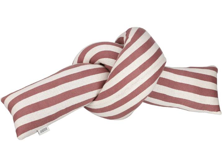 Dekokissen Jolly , rosa (marone, gestreift), B:15cm L:150cm, Baumwolle, SCHÖNER WOHNEN-KOLLEKTION, Dekokissen_Sitzkissen_Kissenhüllen, Dekokissen, geknotetes Kissen aus zweifarbigem Feinstrick