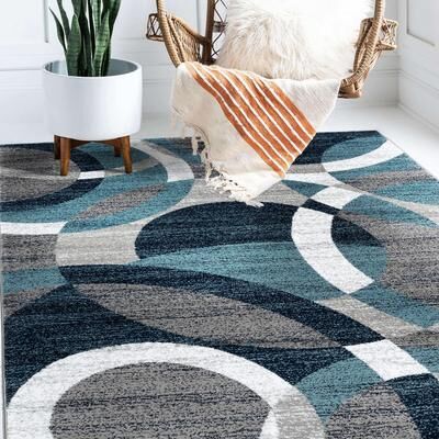 World Rug Gallery Geometric Circles Area Rug