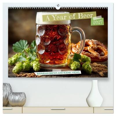 A Year of Beer - Bavarian Brews and Scenic Views (High Quality Premium Wall Calendar 2027 DIN A2 landscape),CALVENDO 12 Month Wall Calendar