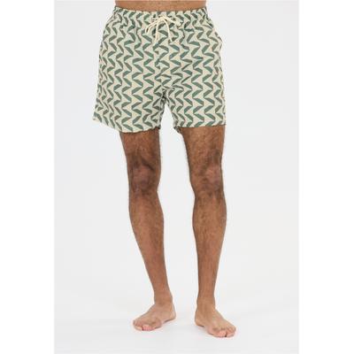 Badeshorts NOU "Marcial", Herren, Gr. L, US-Größen, grün (natur), 100% Polyester, bedruckt, Badehosen Badeshorts, mit Quick Dry-Funktion