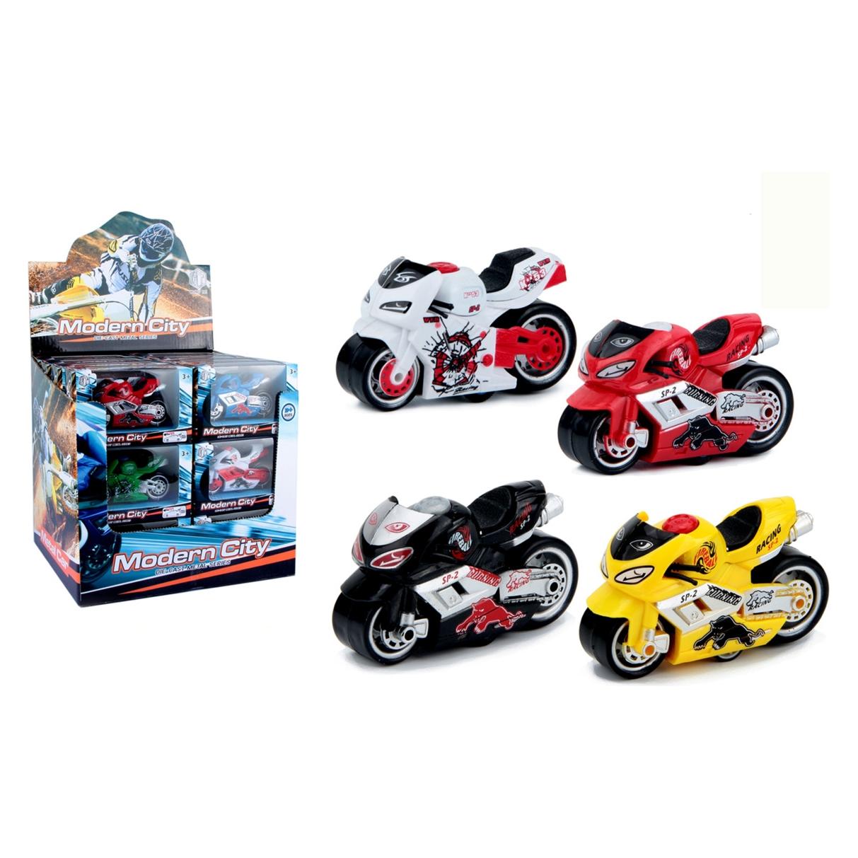 Magni Motorrad mit Rückzug Metall 9cm 4fach sortiert (43912)