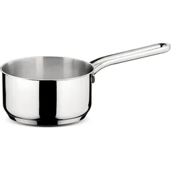 Lagostina 7115004617 Sfiziosa, Tiefe Kasserolle mit langem Griff, cm 14, Pfannenset + Topfset, Silber
