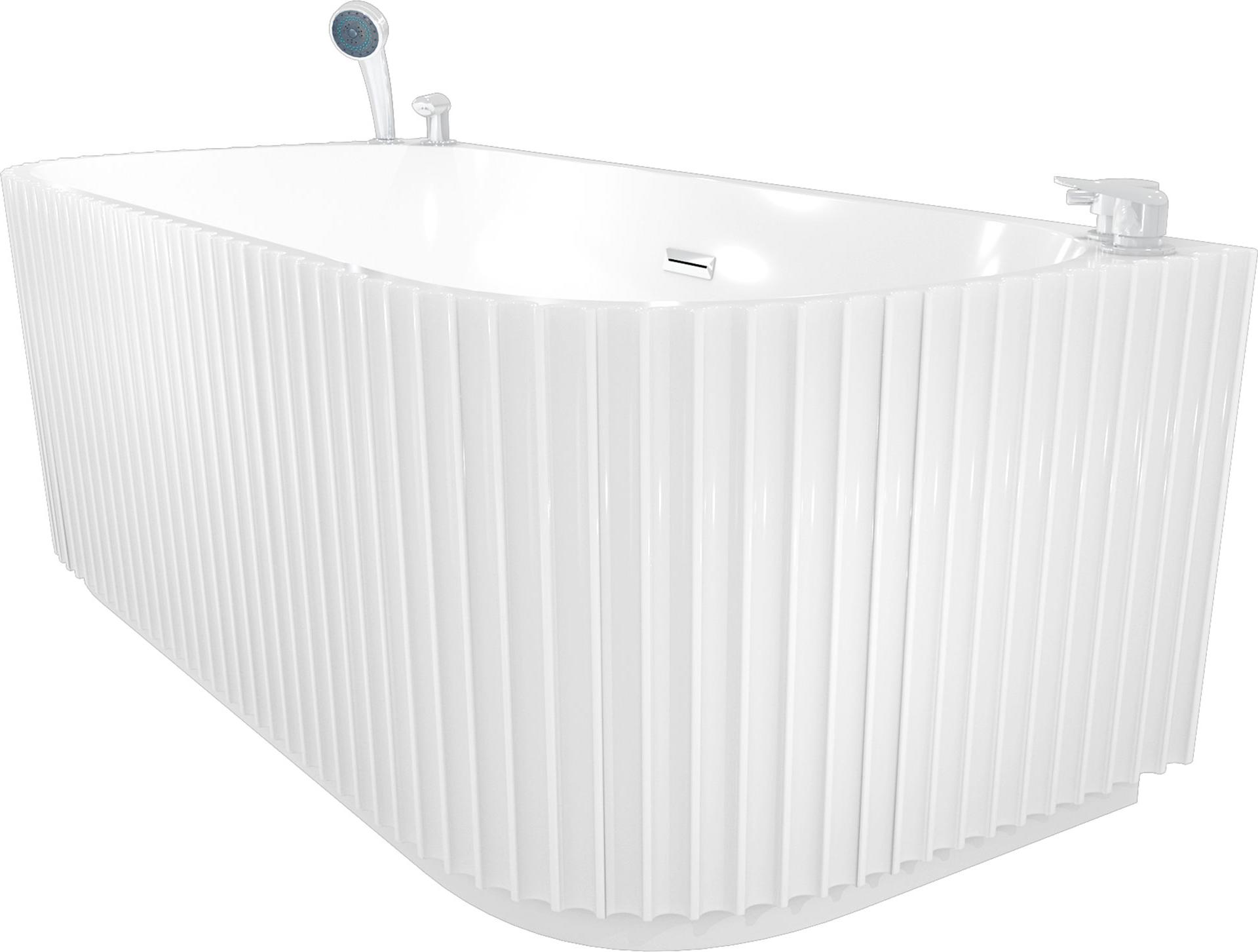 freistehende Badewanne Wanne Acryl F07-K-EA 170x80cm Komfort-Armatur