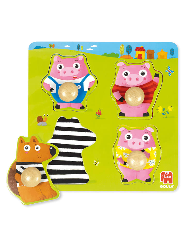 Jumbo 4tlg. Puzzle "Die 3 kleinen Schweinchen" in Bunt - ab 12 Monaten - onesize