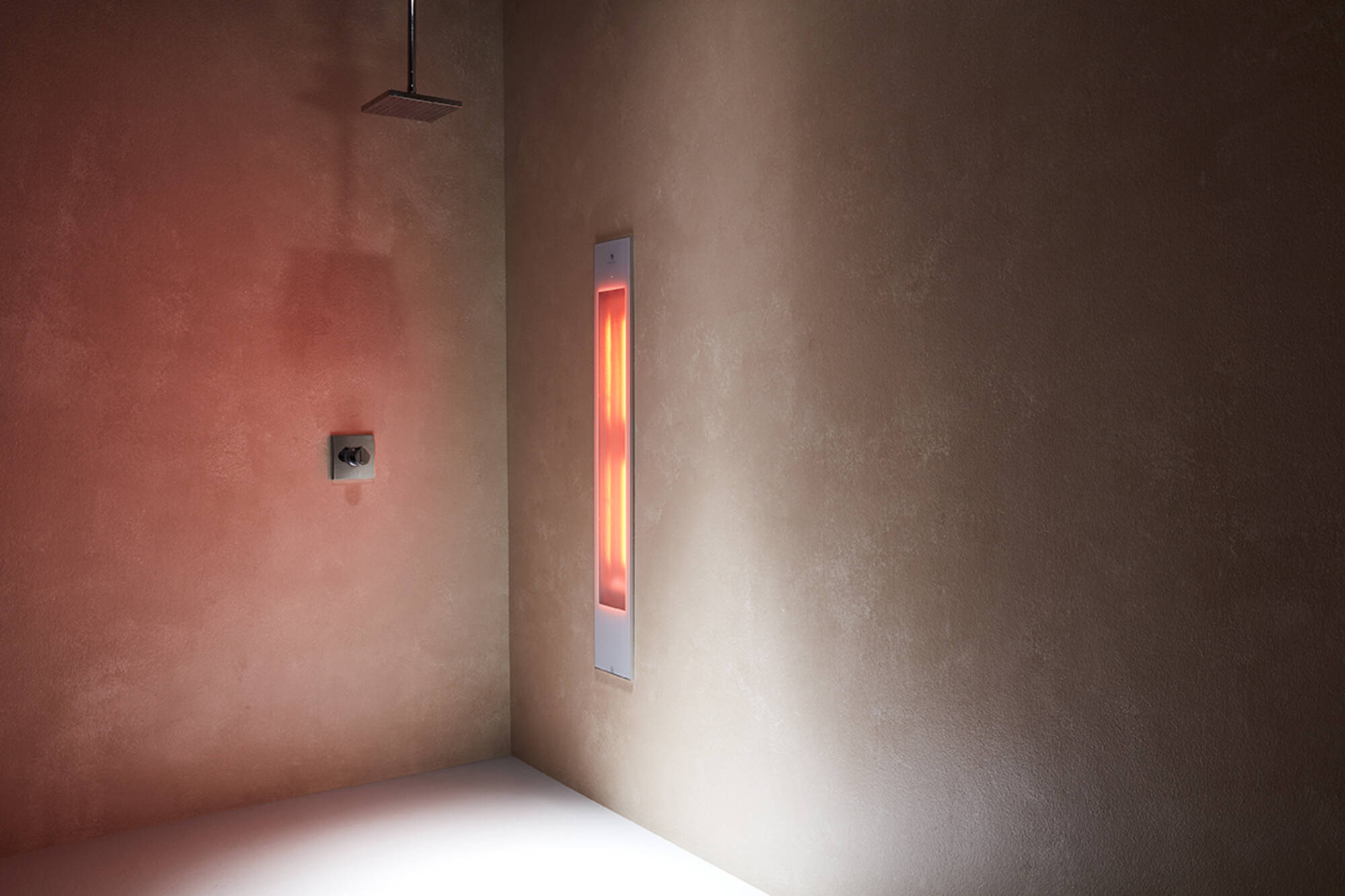Sunshower Square Line Pure XL - Infrarot / Rotlichtlampe zur Anwendung bei Erkältung und Muskelverspannung - Solarium Sonnenbank für die Dusche - Fördert Vitamin D - White