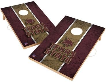 Skip's Garage Vintage Texas State University Bobcats Regulation 2x4 Cornhole Set