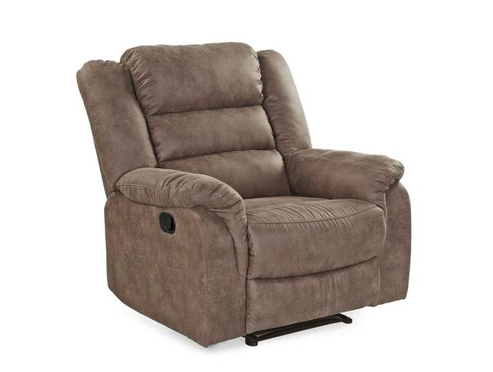RELAX-FERNSEHSESSEL Federkern, Liegefunktion verstellbar durch halbautomatische Relaxfunktion B95/T93/H103 cm, Mikrofaser Vintage Graubraun / 15132