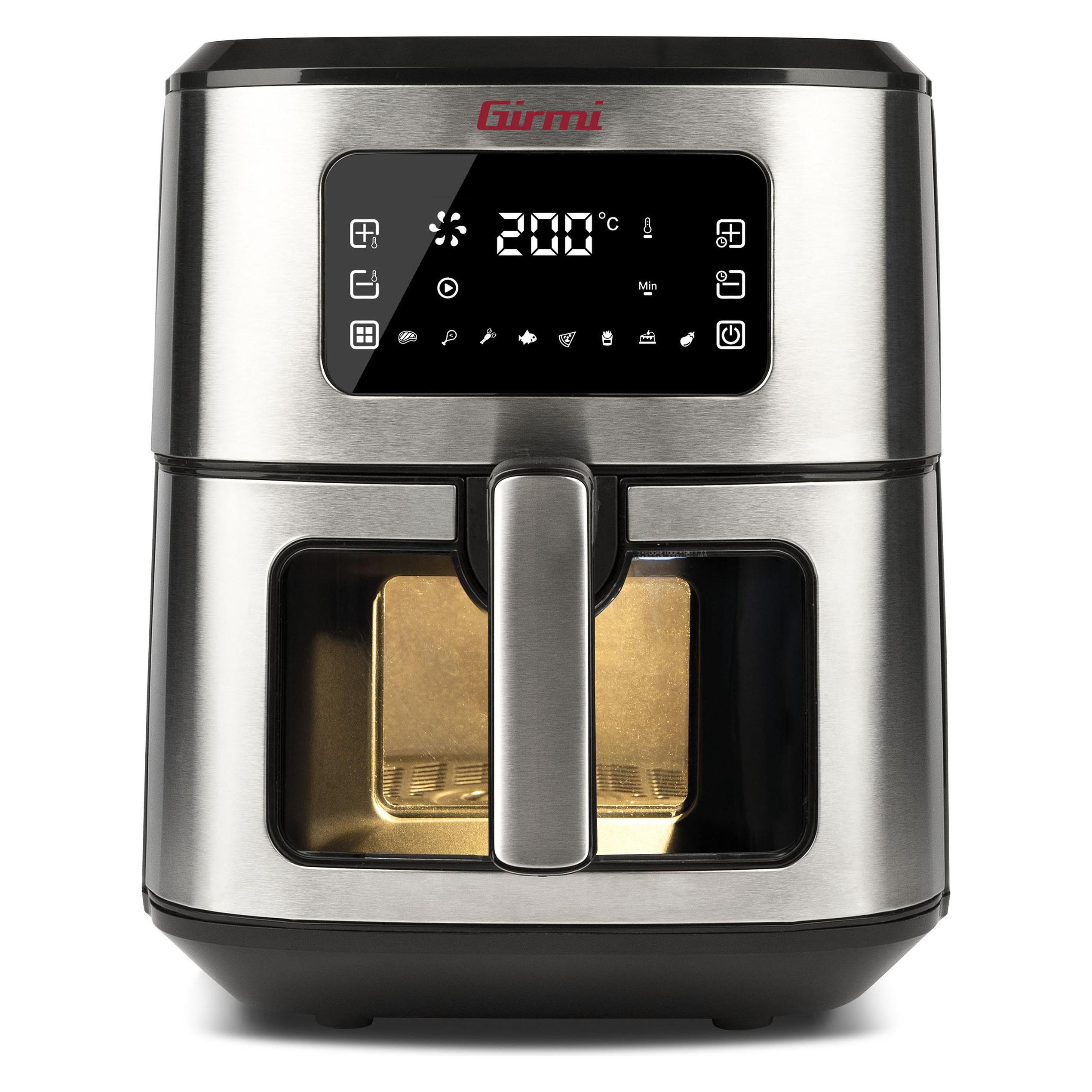 Girmi FG8800 Friteuse Single 6,5 L Unabhängige 1700 W Heissluftfritteuse Schwarz, Stahl i (6.50 l) (FG8800)