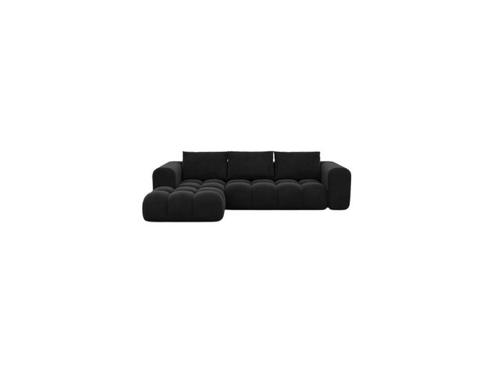4-Sitzer Design Ecksofas „Velina“ mit Samtbezug Samtbezug Schwarz BLOOMINGLOFT Collection