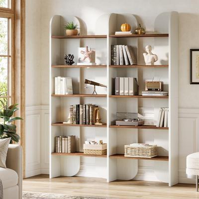 1Easylife Double Wide Industrial Open Bookcase 5-Tier Storage Display Shelf