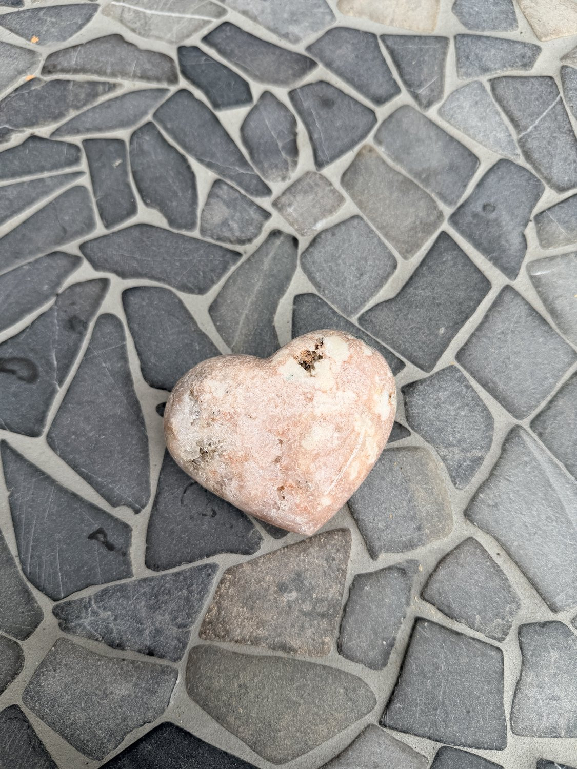 Roze Amethist Hart voor op tafel