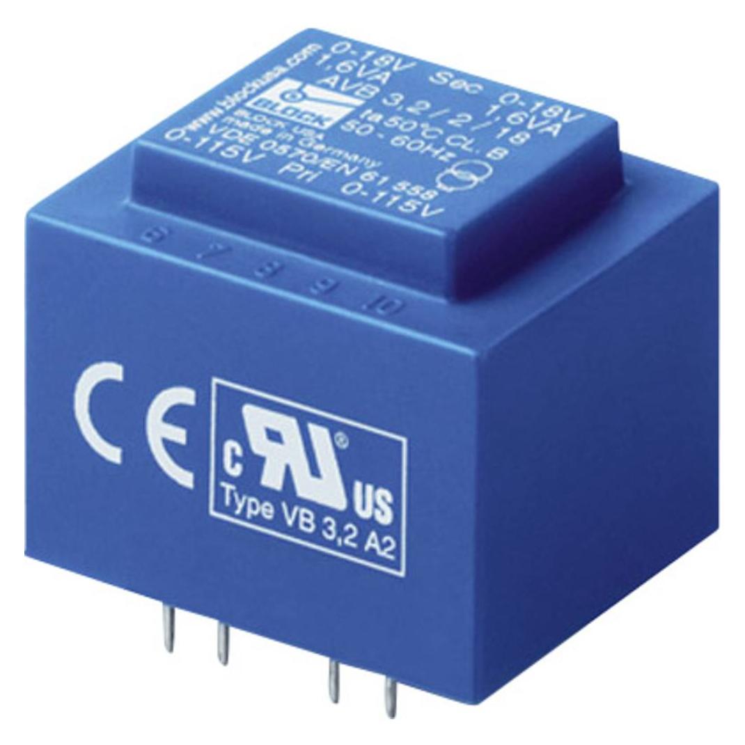 Block Transformator PCB 2.3VA 2x9V (AVB2.3/2/9)