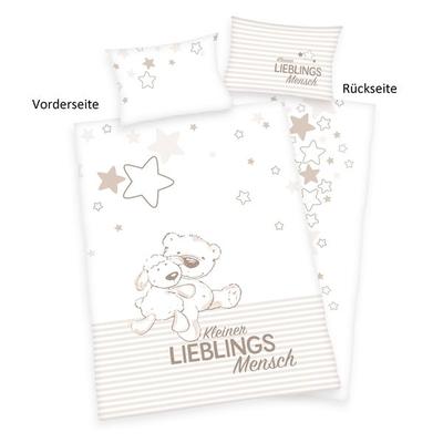 babybest® 2685208063 - Lieblingsmensch Flanell-Bettwäsche, 40x60 cm + 100x135 cm, 100% Baumwolle