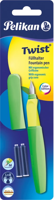 Pelikan Füllhalter Twist P457 Neon Grün + 2 TP Blister