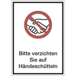 Marahrens Hinweisschild »Händeschütteln verzichten« 21 x 29,7 cm, 10 Stück weiß, 21x29.7 cm