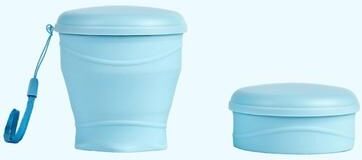 Uplifted Trends Foldable Silicone Travel Cup With Lid Compact Portable & Durable Water Cup For Camping Travel & Outdoors blue