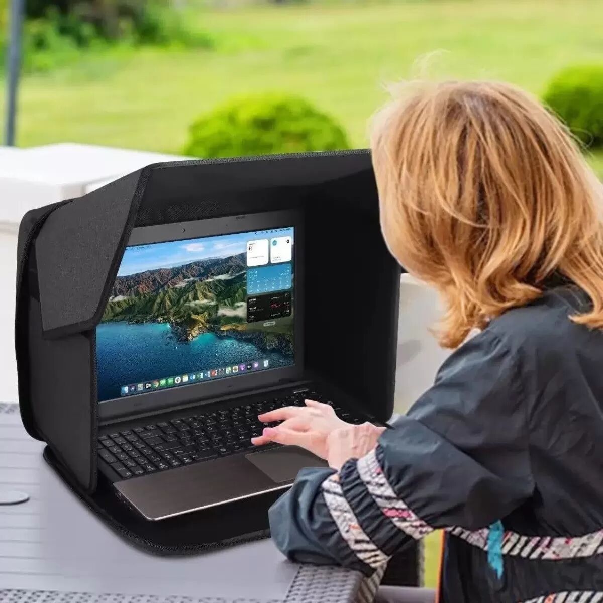 INF Pare-soleil et écran de confidentialité pliable pour ordinateur portable 16 pouces
