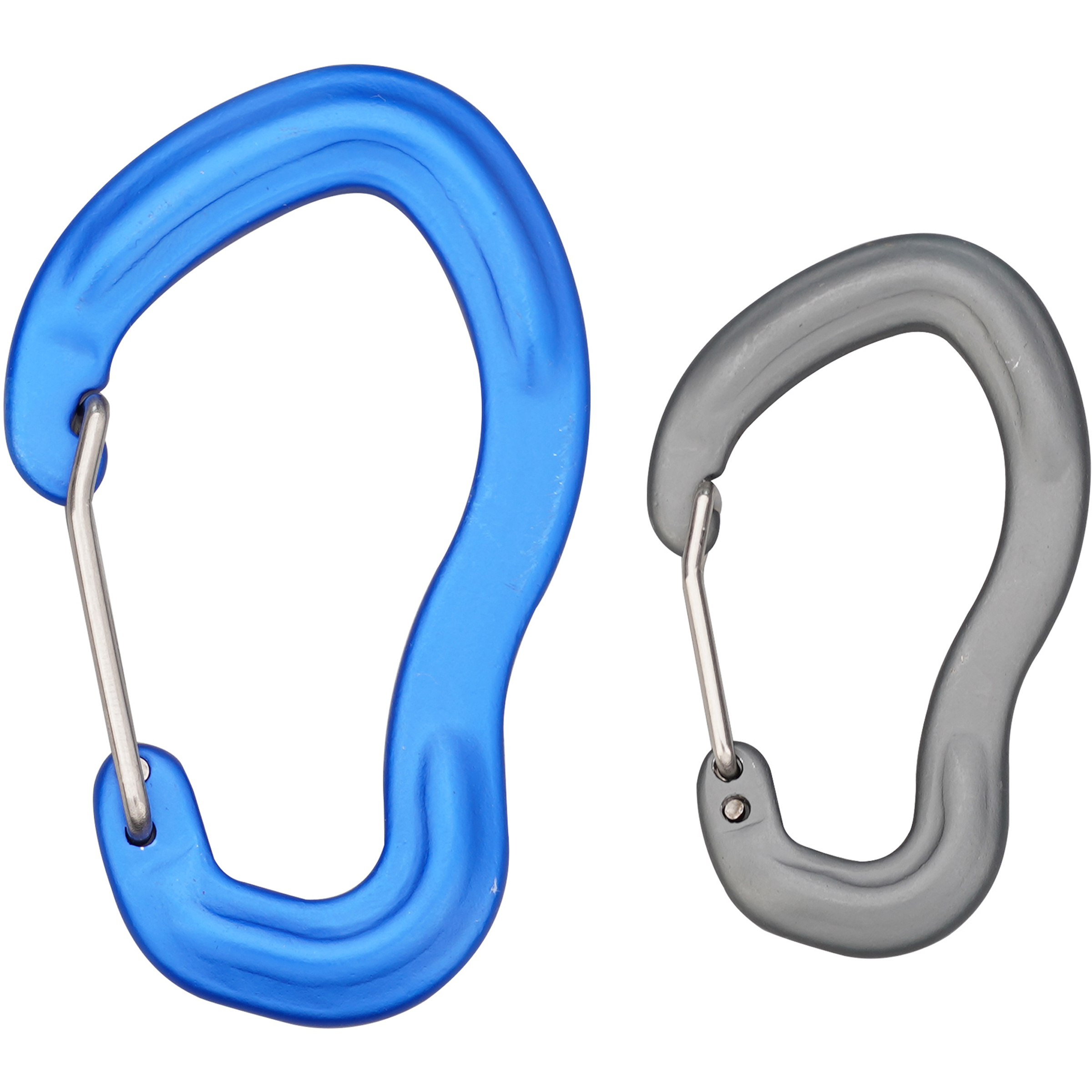 Munkees Karabiner mit Drahtschnapper 2er Pack Schlüsselanhänger blau Größe 7.6cm/5.8cm