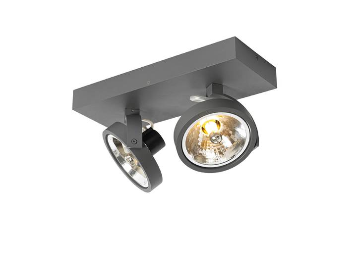 Spot design gris orientable 2 lumières - Go