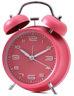 Daily Discovery Retro Twin Bell Alarm Clock 4 Inch Silent Non Ticking Table Clock With Luminous Dial red