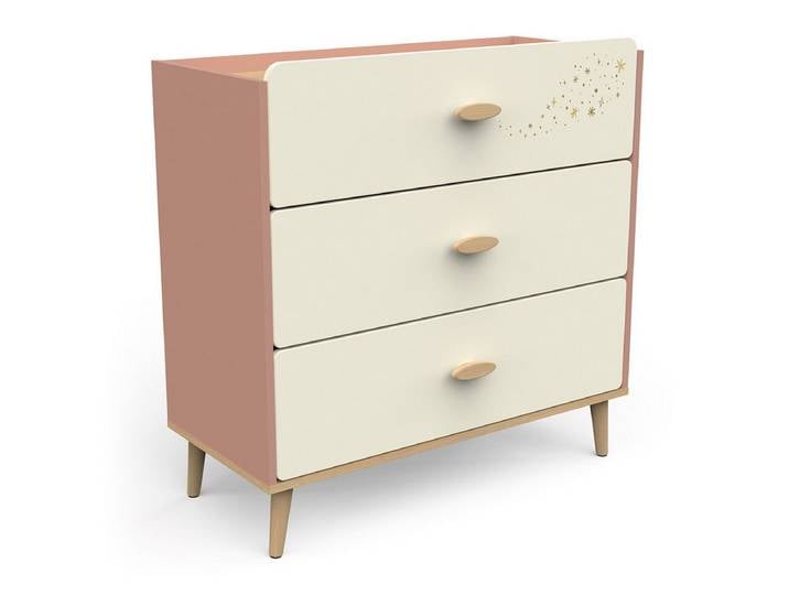 habeig Kommode Kinder Kommode Anrichte Kinderzimmer Prinzessin 89x87x40cm, abgerundete Kanten