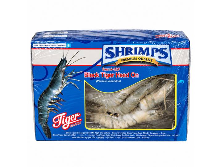 Crevettes Black Tiger HOSO 16/20 Semi IQF - 1 kg