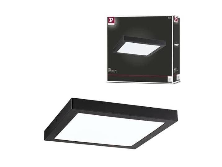 Paulmann 71026 LED Panel Abia 300x300mm eckig Tageslichtweiß Schwarz Lichtpanel Kunststoff Beleuchtungssystem 4000 K