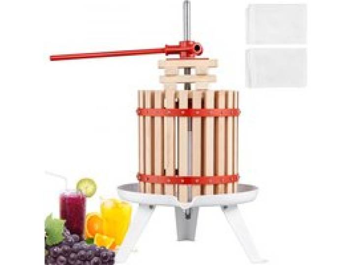 VEVOR Pressoir à Fruits Manuel 6 L Pressoir à Vin en Bois Massif avec 6 Blocs de Pressage Presse-Fruits Manuel Longue Poignée Broyeur de Fruits Légumes pour Pressage de Vins Jus de Fruit Cidres Purées