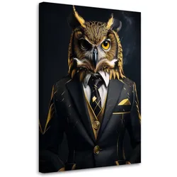 WANDBILD eulenvogel im anzug