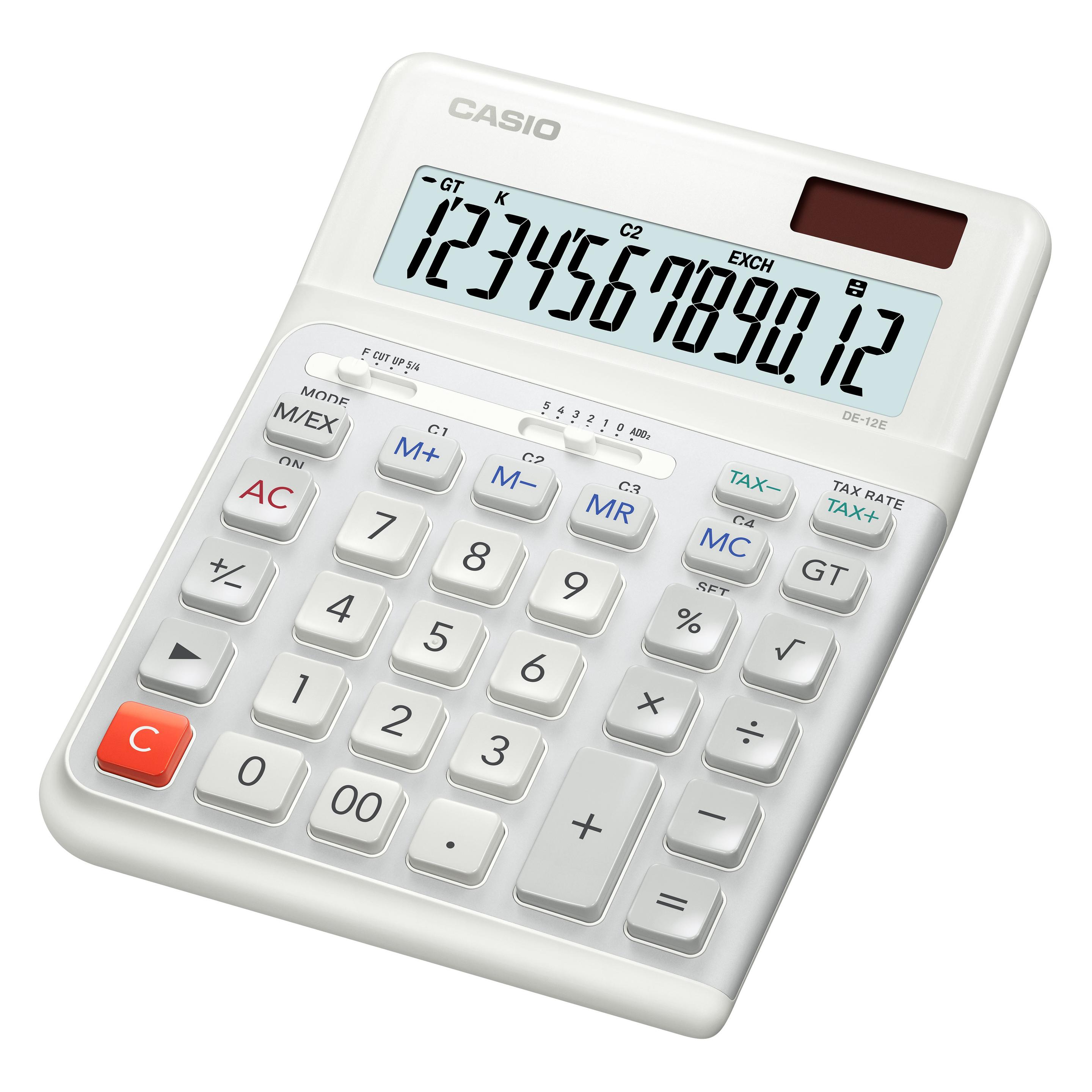 Casio DE-12E-WE (Batteriebetrieb, Solarenergie) (DE-12E-WE)