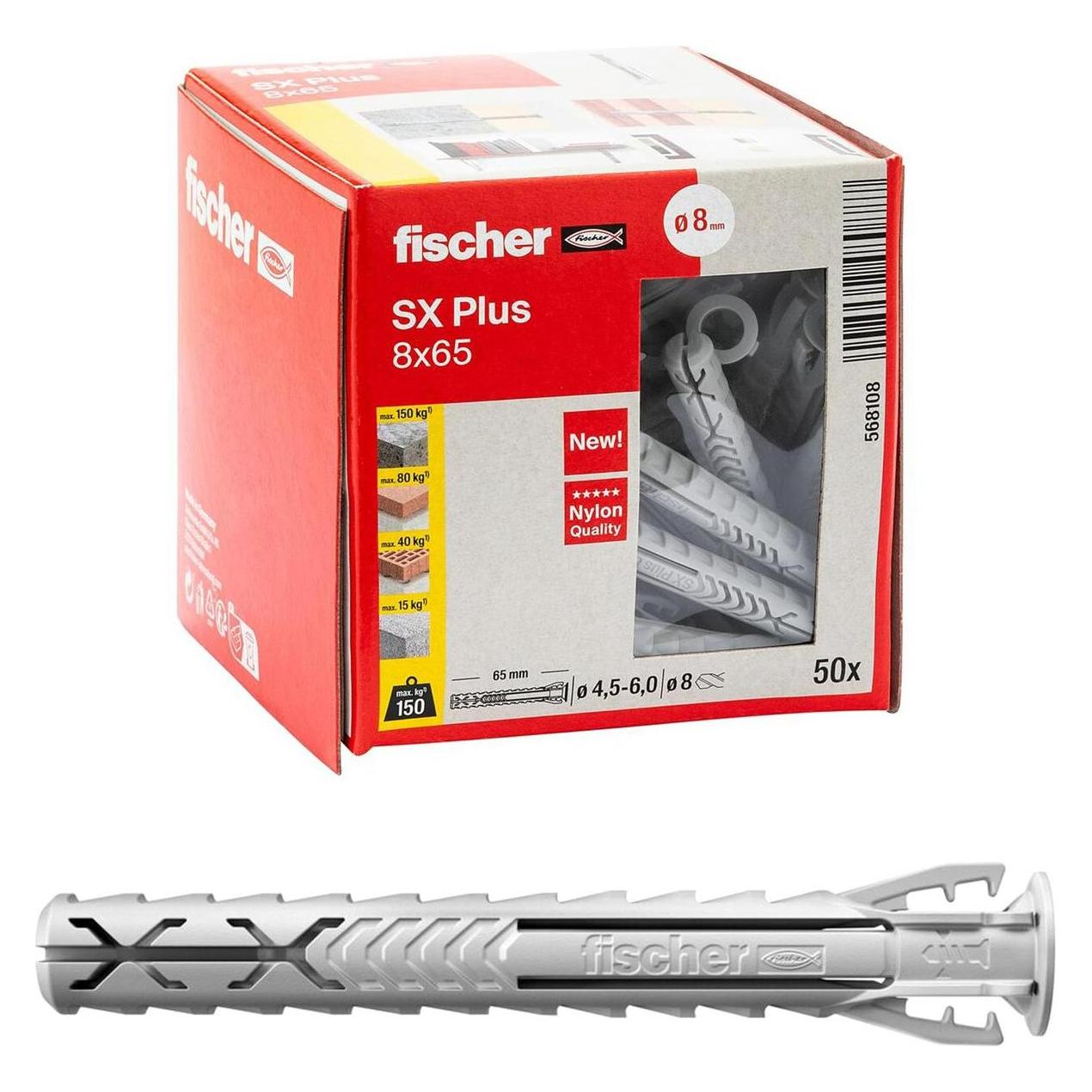 Fischer Dübel SX Plus 8x65 (50 Stk.) (568108)