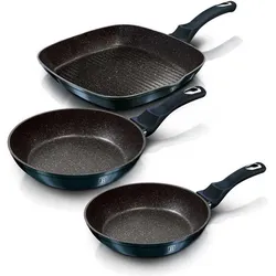 BerlingerHaus Granite frying pan set 3pcs 20/24 / 28CM BH-6140 AQUAMARINE, Pfannenset + Topfset, Blau