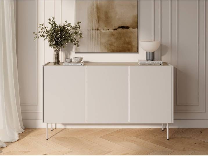 GrainGold Kommode Drevo (Set, Kommode, Metallfüße), Breite 144 cm, Metallbeine, abgesenkte Arbeitsplatte, Modern Stil