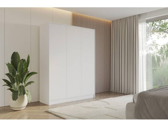 ALTDECOR Kleiderschrank GELE - 150x200x51 Weiß Schrank Garderobenschrank Mehrzweckschrank mit modernen glatte Fronten
