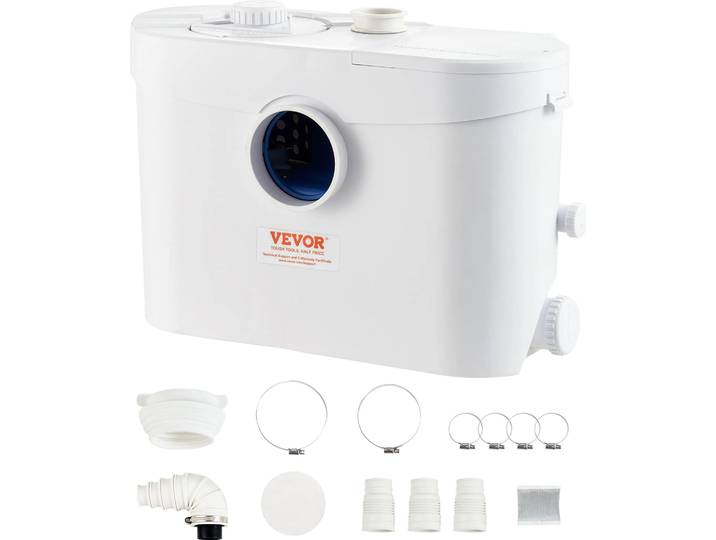 Station de relevage VEVOR\, 700 W\, débit 9600 l/h\, hauteur de refoulement 10 m\, pompe d'évacuation broyeur avec 3 entrées d'eau pour toilettes\, cave\, cuisine\, lavabo\, baignoire\, évacuation des eaux usées\, lave-vaisselle