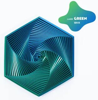 Perfect Picks Market Printed Fractal Hexagon Toy Mesmerizing Spiral Design, Pocket Sized Stress Reliever, Exquisite Decor & Gift Item large Size green