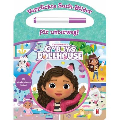 Gabby's Dollhouse - Verrückte Such-Bilder für unterwegs - Wimmelbuch - Pappbilderbuch mit Stift und abwischbaren Seiten ab 3 Jahren, Gebundene Ausgabe