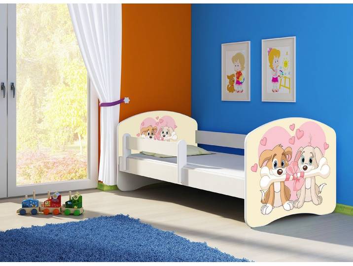 Clamaro Kinderbett (Kinderbett, Babybett 70x140, 80x160, 80x180cm Juniorbett, Kind, Motiv, Schublade CLAMARO)