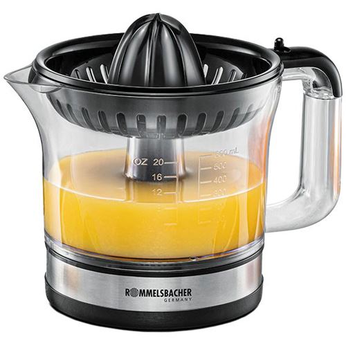 Rommelsbacher Zitruspresse ZP 50 (edelstahl/schwarz, 30 Watt, Saftbehälter 0,6 Liter)