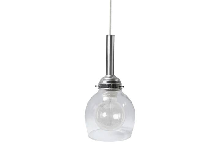 Suspension métal cable cloche chrome D15cm