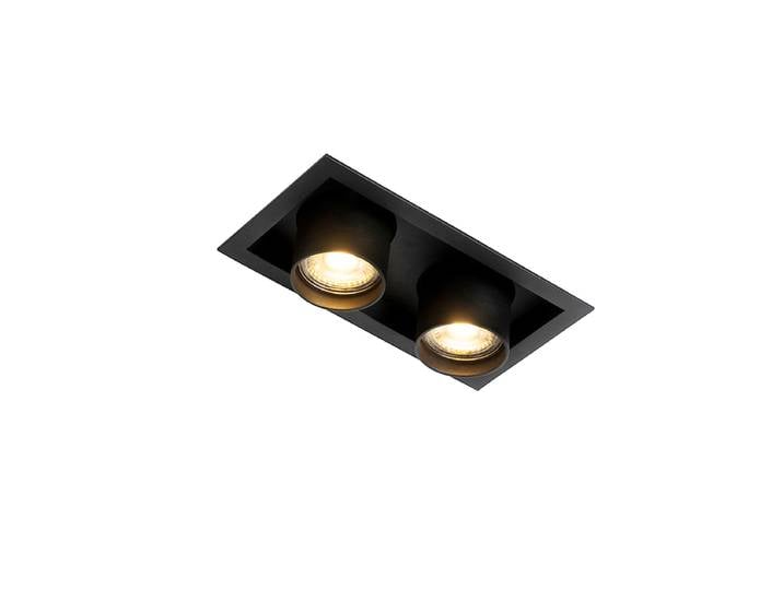 Spot encastré moderne noir orientable 2 lumières - Roof