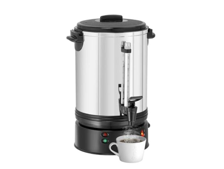 Bartscher Kaffeemaschine Regina Plus 40 – 7 l, für bis zu 40 Tassen, Edelstahlfilter, Warmhaltefunktion, getrennte Heizsysteme, silber/schwarz