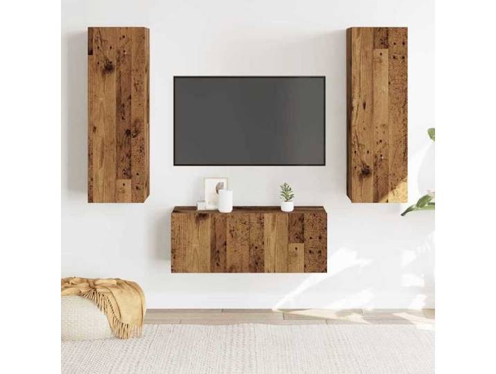 Meubles TV muraux 3 pcs vieux bois bois d'ingénierie banc TV meuble hifi centre de divertissement buffet TV 3328963