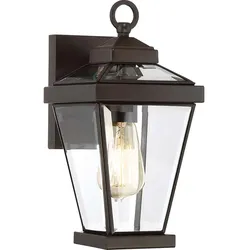 Außenleuchte Wandlampe Laterne Messing Glas H 31,8 cm Stahl Glas Bronze IP44