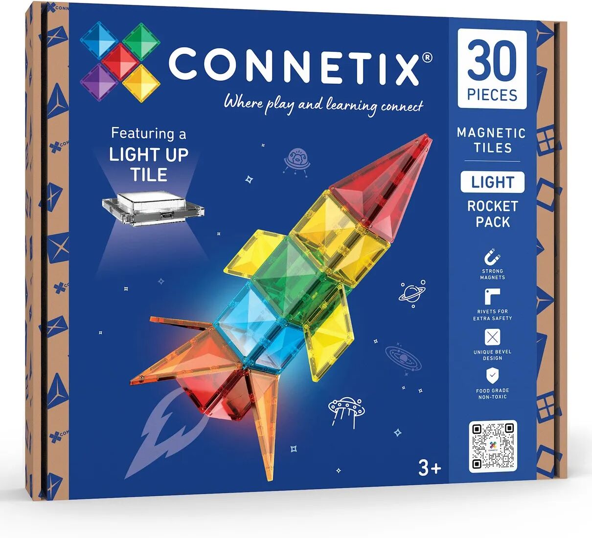 Connetix Light Rocket pack - 30 pièces Rainbow taille unique