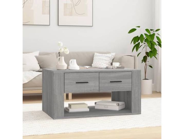 pokgdf Couchtisch Sonoma 80x50x40 cm Holzwerkstoff mit 2 Schubladen 2 Schubladen, pflegeleichte Oberfläche, einfache Montage, kompakte Abmessungen, vielseitig nutzbar