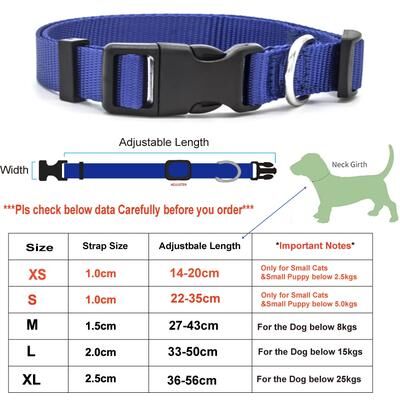 Inspire Essentials Adjustable Nylon Pet Collar For Small And Medium Dogs And Cats 4 s 8.7 13.8 Inches Smaller